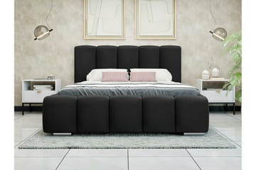 Cleaton Sängram 160x200 cm i Tyg med Förvaring och Sänggavel - Svart - Möbler - Sovrum - Sängram & sängstomme