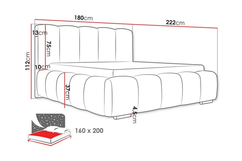 Cleaton Sängram 160x200 cm - Möbler - Sovrum - Sängram & sängstomme