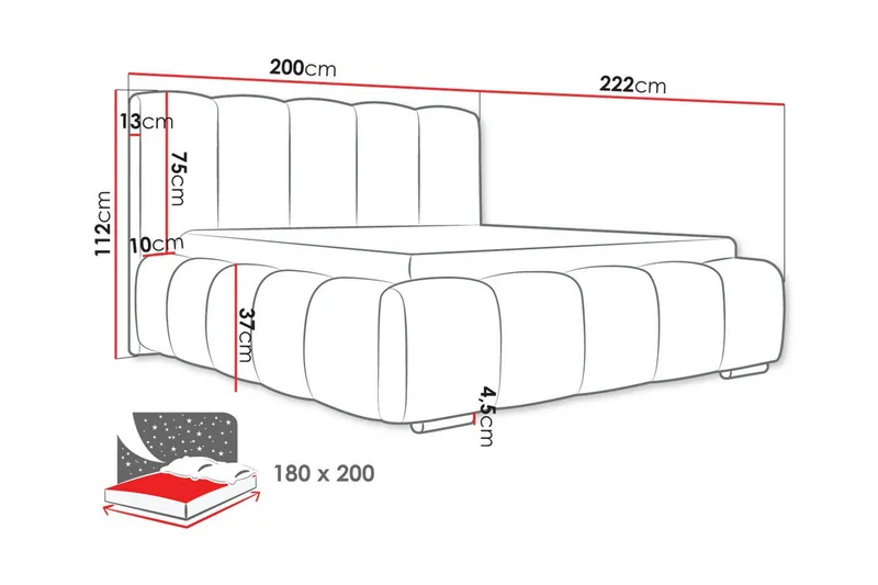 Cleaton Sängram 180x200 cm - Möbler - Sovrum - Sängram & sängstomme