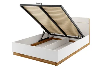 Dentro Säng 218x167x88 cm - Vit/Ek - Möbler - Sovrum - Sängram & sängstomme
