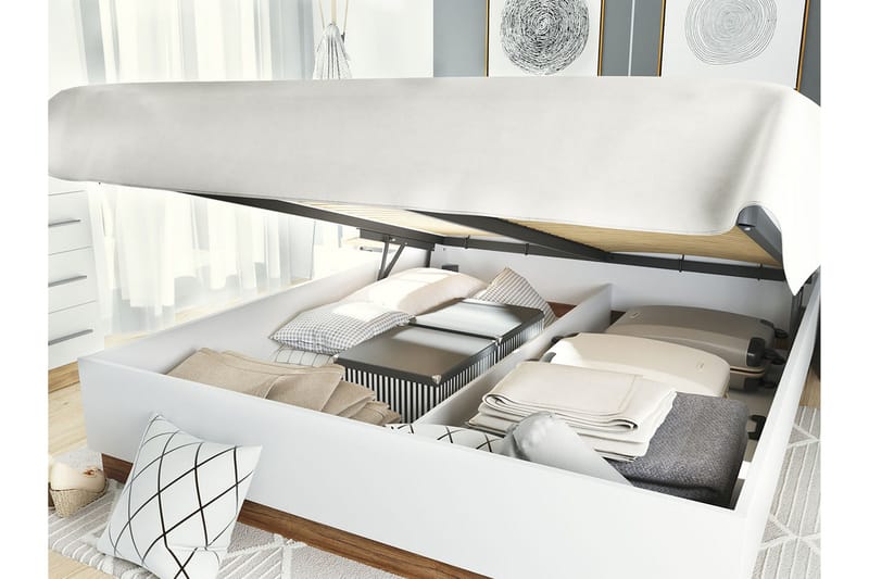 Dentro Sängram 218x187x88 cm - Beige/Vit - Möbler - Sovrum - Sängram & sängstomme