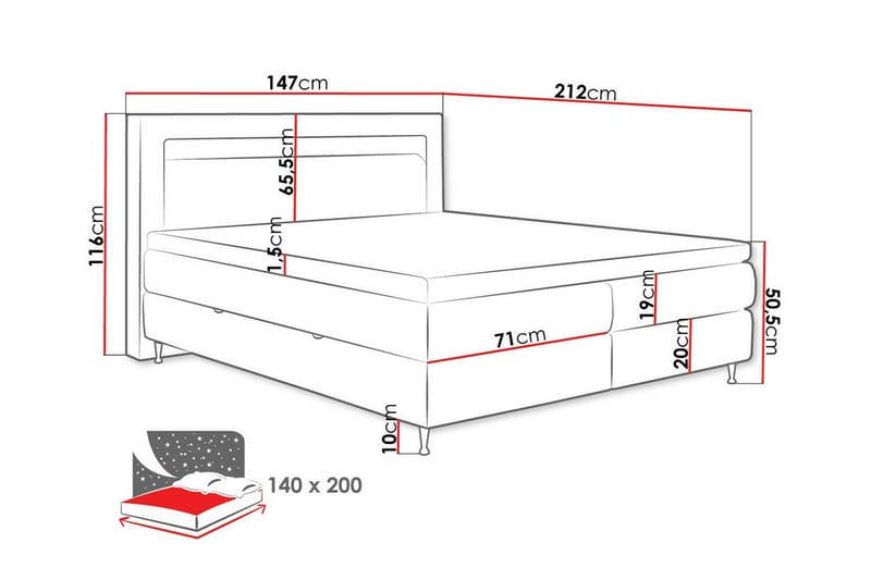 Derry Sängram 140x200 cm - Möbler - Sovrum - Sängram & sängstomme