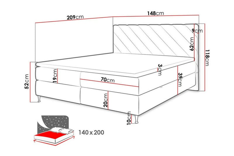 Derry Sängram 140x200 cm - Möbler - Sovrum - Sängram & sängstomme