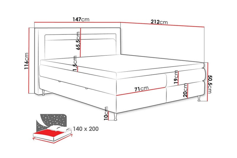 Derry Sängram 140x200 cm - Möbler - Sovrum - Sängram & sängstomme