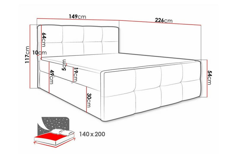Derry Sängram 140x200 cm - Möbler - Sovrum - Sängram & sängstomme