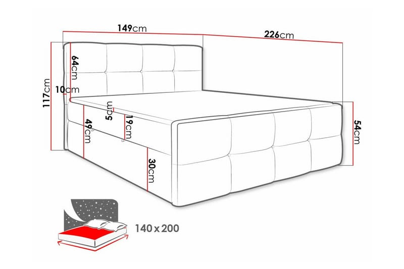 Derry Sängram 140x200 cm - Möbler - Sovrum - Sängram & sängstomme