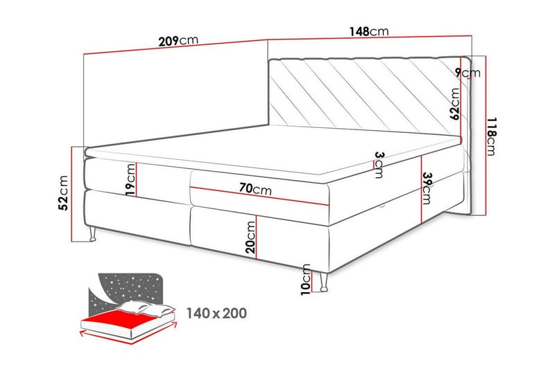 Derry Sängram 140x200 cm - Möbler - Sovrum - Sängram & sängstomme