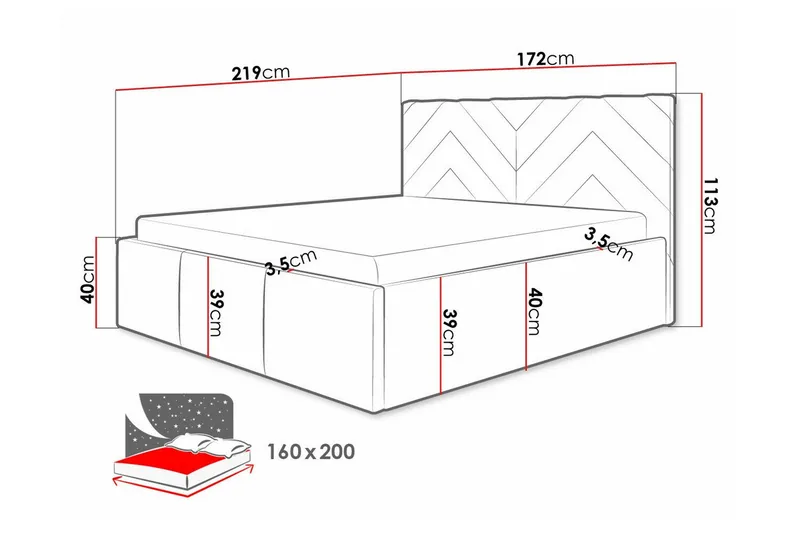 Derry Sängram 160x200 cm - Möbler - Sovrum - Sängram & sängstomme