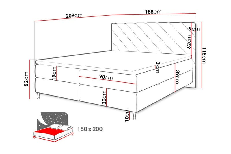 Derry Sängram 180x200 cm - Möbler - Sovrum - Sängram & sängstomme