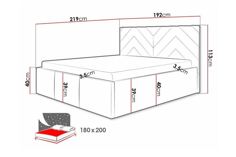 Derry Sängram 180x200 cm - Möbler - Sovrum - Sängram & sängstomme