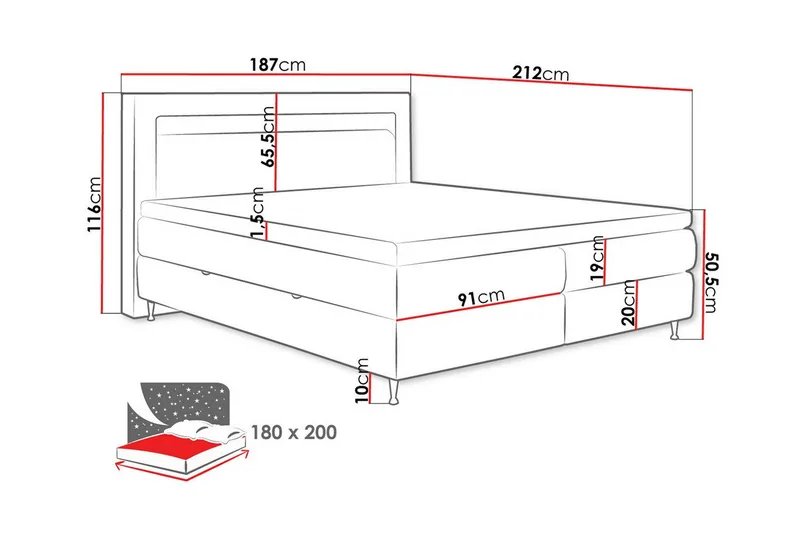 Derry Sängram 180x200 cm - Möbler - Sovrum - Sängram & sängstomme