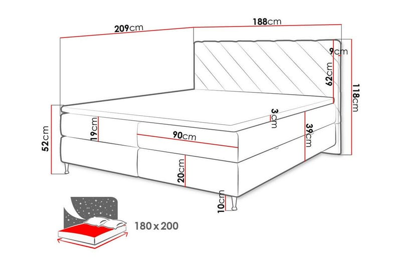 Derry Sängram 180x200 cm - Möbler - Sovrum - Sängram & sängstomme