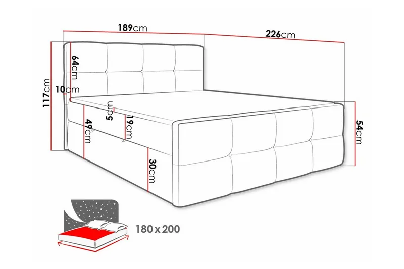 Derry Sängram 180x200 cm - Möbler - Sovrum - Sängram & sängstomme