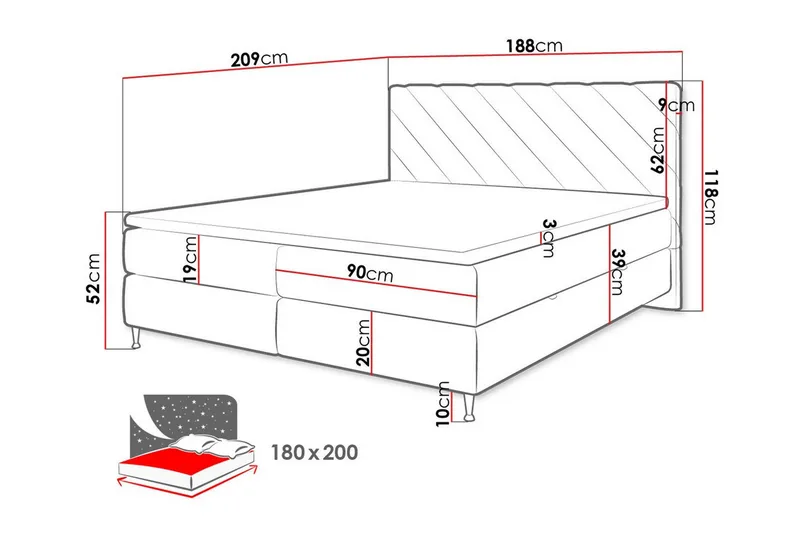 Derry Sängram 180x200 cm - Möbler - Sovrum - Sängram & sängstomme