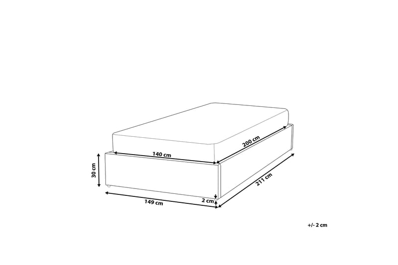 Dinan Sängram 140x200 cm  Grå - Grå - Möbler - Sovrum - Sängram & sängstomme