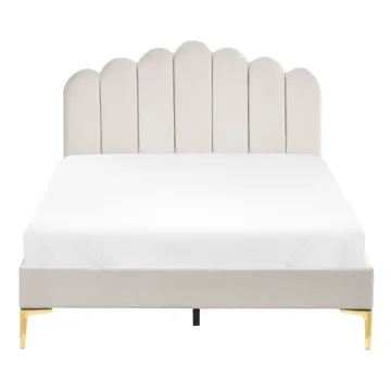 Dubbelsäng Sauvian 120x200 cm - Off-White - Möbler - Sovrum - Sängram & sängstomme
