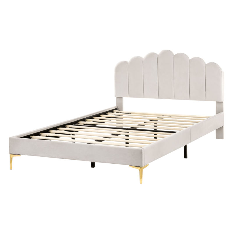 Dubbelsäng Sauvian 140x200 cm - Off-White - Möbler - Sovrum - Sängram & sängstomme
