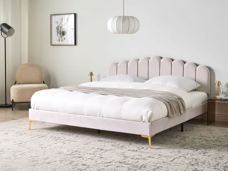 Dubbelsäng Sauvian 180x200 cm - Off-White - Möbler - Sovrum - Sängram & sängstomme