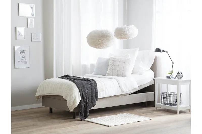 Duke Dubbelsäng 90|200 cm - Beige - Möbler - Sovrum - Sängram & sängstomme