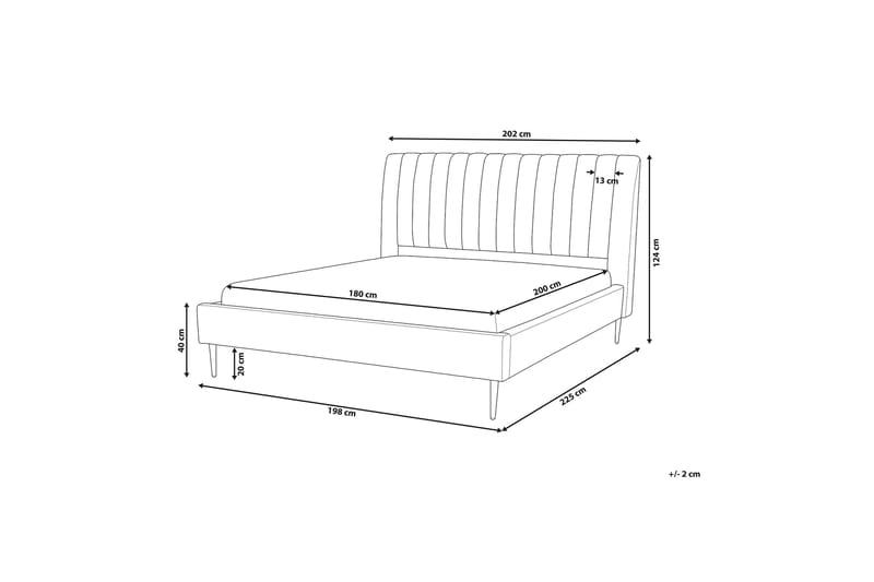 Elechas Dubbelsäng 180x200 cm - Grå - Möbler - Sovrum - Sängram & sängstomme