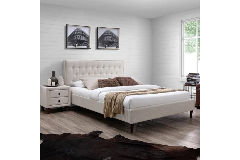 Emilia Sängram 160x200 cm - Beige - Möbler - Sovrum - Sängram & sängstomme