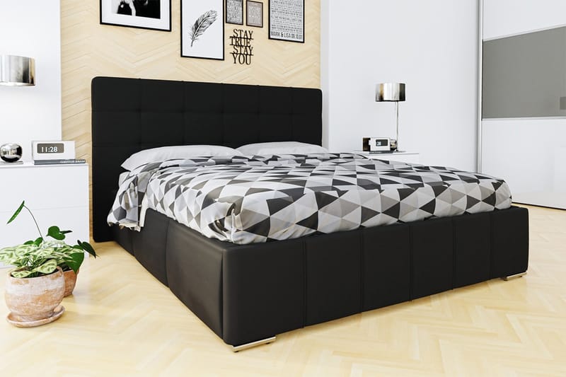 ESPERANZA Ramsäng 216x158x105 cm - Svart - Möbler - Sovrum - Sängram & sängstomme