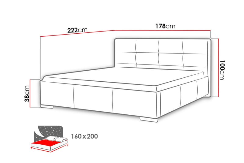 FATTNES Sängram 160x200 Vit - Vit - Möbler - Sovrum - Sängram & sängstomme