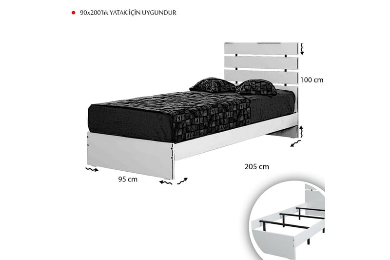 Feldene Sängram 90x200 cm - Vit - Möbler - Sovrum - Sängram & sängstomme