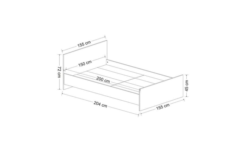 Sängram Fruitland Sängram Vit - 155 x 72 x 204 cm - Möbler - Sovrum - Sängram & sängstomme