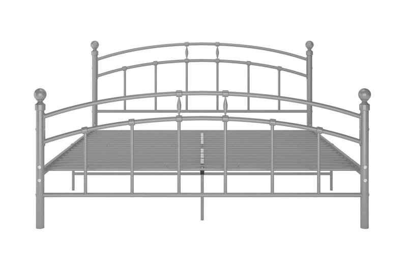 Sängram grå metall 160x200 cm - Grå - Sängram & sängstomme