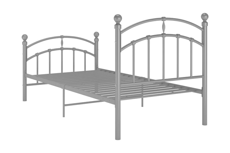 Sängram grå metall 90x200 cm - Grå - Möbler - Sovrum - Sängram & sängstomme