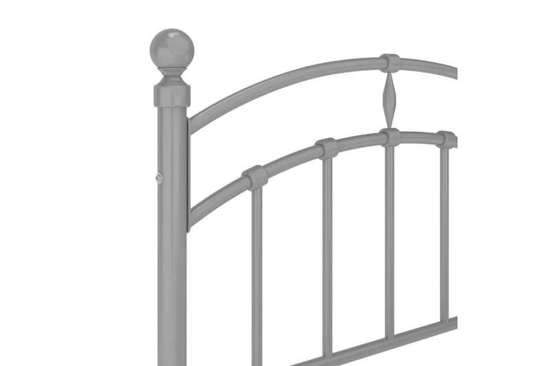 Sängram grå metall 90x200 cm - Grå - Möbler - Sovrum - Sängram & sängstomme
