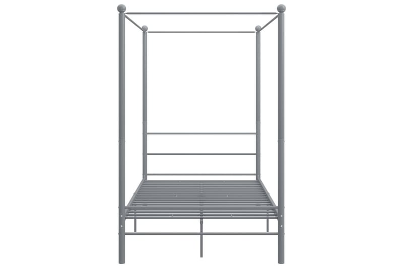 Himmelsäng grå metall 120x200 cm - Grå - Möbler - Sovrum - Sängram & sängstomme