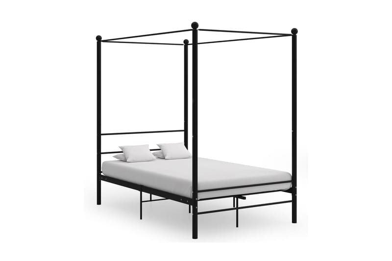 Himmelsäng svart metall 140x200 cm - Svart - Möbler - Sovrum - Sängram & sängstomme