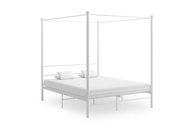 Himmelsäng vit metall 160x200 cm - Vit - Sängram & sängstomme