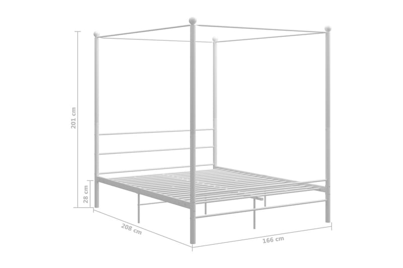 Himmelsäng vit metall 160x200 cm - Vit - Möbler - Sovrum - Sängram & sängstomme