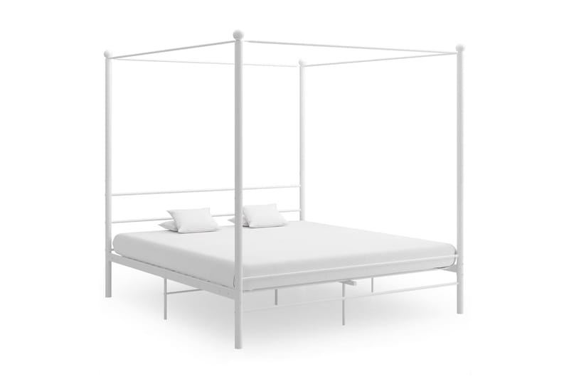 Himmelsäng vit metall 200x200 cm - Vit - Möbler - Sovrum - Sängram & sängstomme