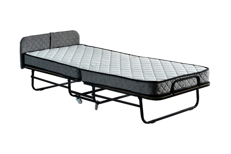 HOPFÄLLBAR Sängram 90x200 cm Vit/Grå - Möbler - Sovrum - Sängram & sängstomme