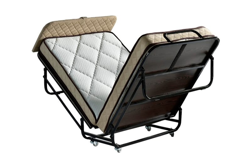 HOPFÄLLBAR Sängram 90x200 cm Vit/Svart - Möbler - Sovrum - Sängram & sängstomme