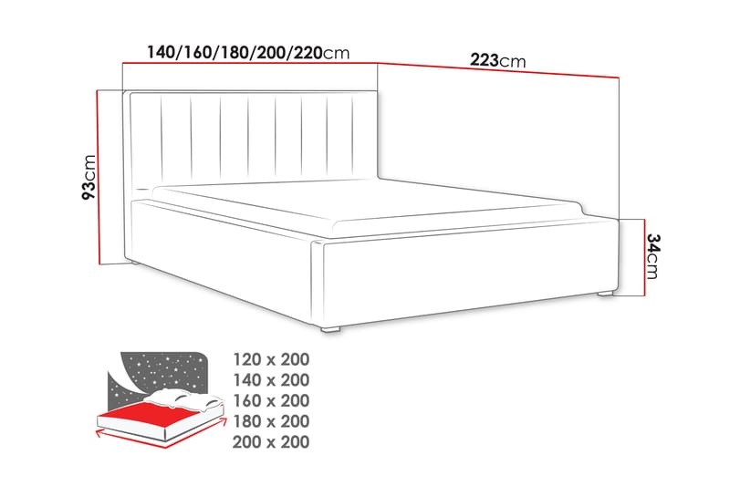 HORAM Sängram 200x200 cm Grön - Beige - Möbler - Sovrum - Sängram & sängstomme