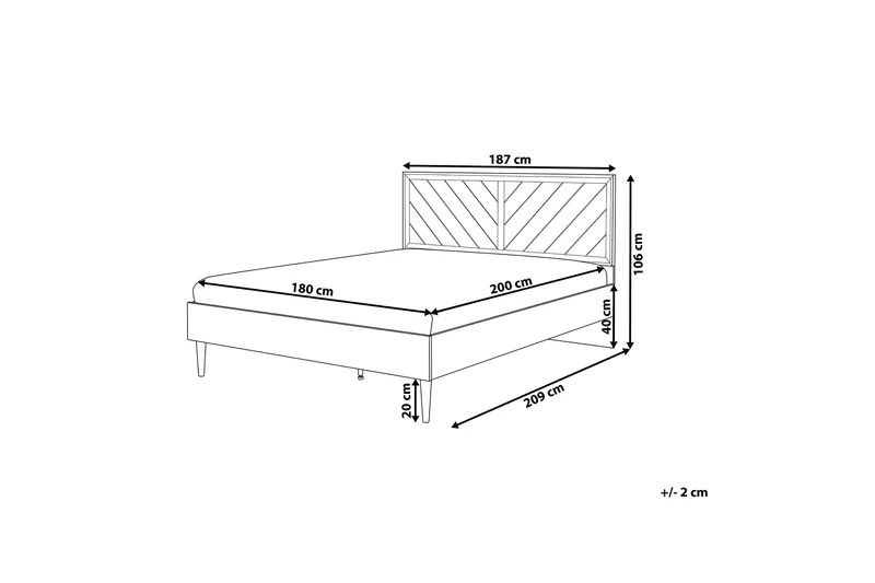 HOROVITZ Sängram 180x200 Trä/Natur - Möbler - Sovrum - Sängram & sängstomme