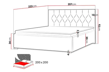 Jugender Sängram 200x200 cm - Brun - Möbler - Sovrum - Sängram & sängstomme
