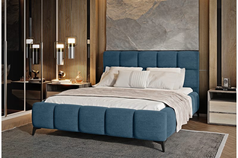 Kamble Sängram med Förvaring 140x200 cm - Blå - Möbler - Sovrum - Sängram & sängstomme