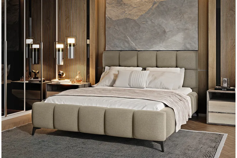 Kamble Sängram med Förvaring 160x200 cm - Beige - Möbler - Sovrum - Sängram & sängstomme