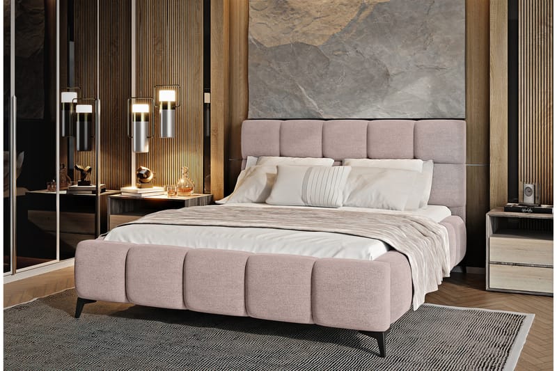 Kamble Sängram med Förvaring 160x200 cm - Ljusrosa - Möbler - Sovrum - Sängram & sängstomme
