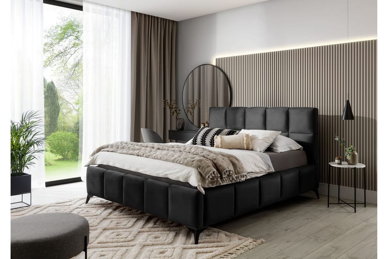 Kamble Sängram med Förvaring 160x200 cm - Mörkgrå - Möbler - Sovrum - Sängram & sängstomme