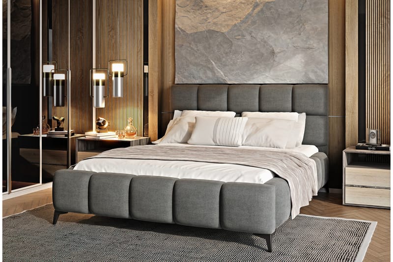 Kamble Sängram med Förvaring 180x200 cm - Grå - Möbler - Sovrum - Sängram & sängstomme