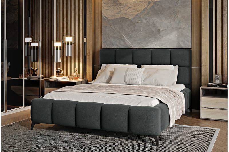 Kamble Sängram med Förvaring 180x200 cm - Grå - Möbler - Sovrum - Sängram & sängstomme