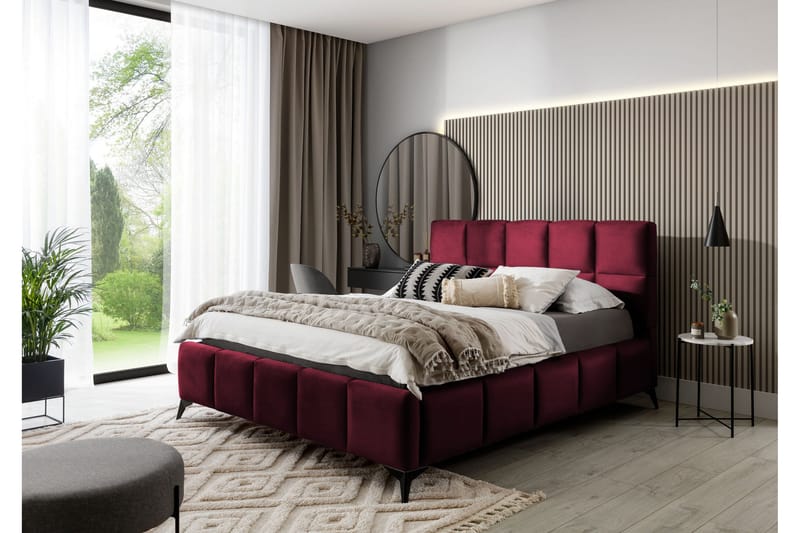 Kamble Sängram med Förvaring 180x200 cm - Vinröd - Möbler - Sovrum - Sängram & sängstomme