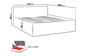 Kintore Sängram 160x200 cm - Vit - Möbler - Sovrum - Sängram & sängstomme